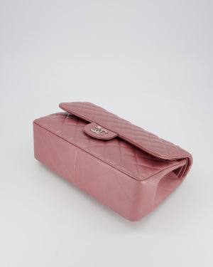Chanel Lilac Jumbo Classic Double Flap Bag in Iridescent Lambskin Leather with Silver Hardware