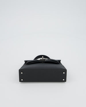 Hermès Mini Kelly II 20 Bag in Noir Epsom Leather with Palladium Hardware