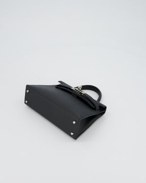 Hermès Mini Kelly II 20 Bag in Noir Epsom Leather with Palladium Hardware