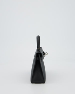 Hermès Mini Kelly II 20 Bag in Noir Epsom Leather with Palladium Hardware