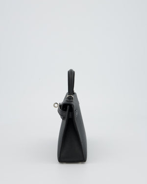 Hermès Mini Kelly II 20 Bag in Noir Epsom Leather with Palladium Hardware
