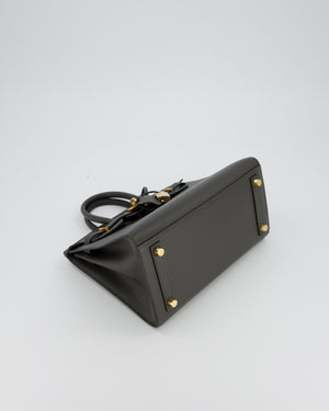 Hermès Birkin 25 Sellier Bag in Graphite Madame Leather with Gold Hardware