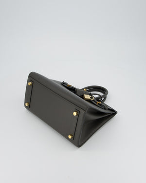 Hermès Birkin 25 Sellier Bag in Graphite Madame Leather with Gold Hardware