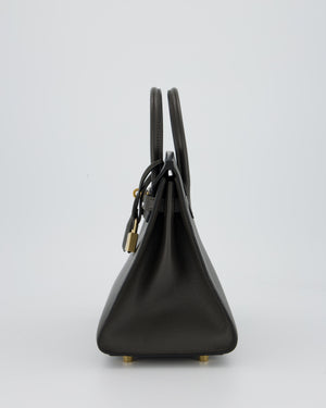 Hermès Birkin 25 Sellier Bag in Graphite Madame Leather with Gold Hardware