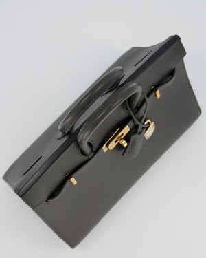 Hermès Birkin 25 Sellier Bag in Graphite Madame Leather with Gold Hardware