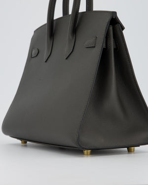 Hermès Birkin 25 Sellier Bag in Graphite Madame Leather with Gold Hardware