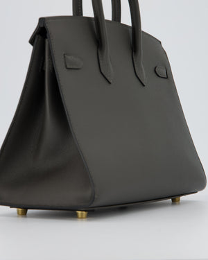 Hermès Birkin 25 Sellier Bag in Graphite Madame Leather with Gold Hardware