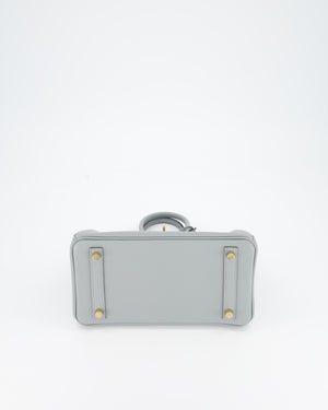 Hermès Birkin 25 Retourne Bag in Gris Pantin Swift Leather with Permabrass Hardware