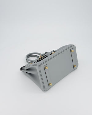 Hermès Birkin 25 Retourne Bag in Gris Pantin Swift Leather with Permabrass Hardware
