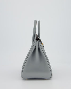 Hermès Birkin 25 Retourne Bag in Gris Pantin Swift Leather with Permabrass Hardware