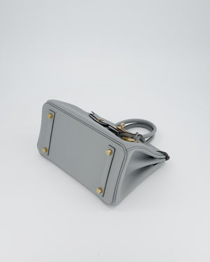 Hermès Birkin 25 Retourne Bag in Gris Pantin Swift Leather with Permabrass Hardware