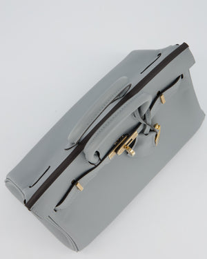 Hermès Birkin 25 Retourne Bag in Gris Pantin Swift Leather with Permabrass Hardware