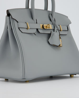 Hermès Birkin 25 Retourne Bag in Gris Pantin Swift Leather with Permabrass Hardware