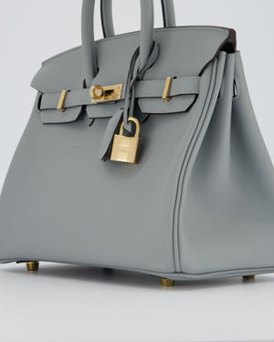 Hermès Birkin 25 Retourne Bag in Gris Pantin Swift Leather with Permabrass Hardware
