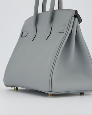Hermès Birkin 25 Retourne Bag in Gris Pantin Swift Leather with Permabrass Hardware