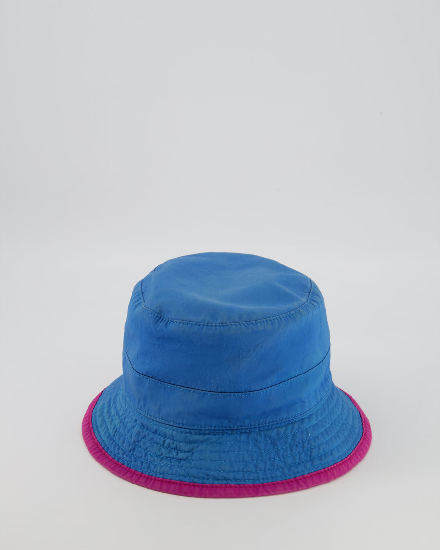 Hermès Blue and Pink Reversible Bucket Hat Size 57