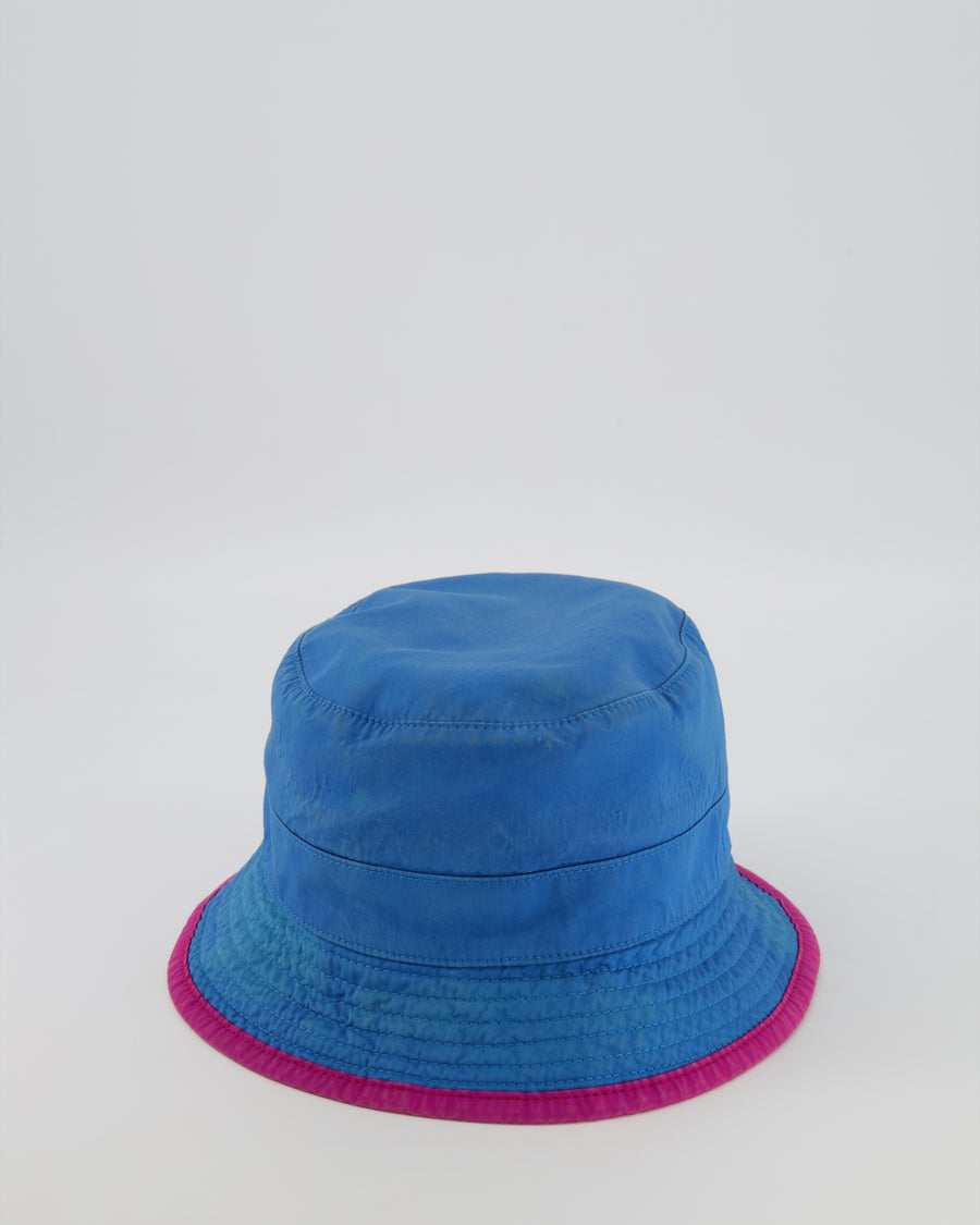 Hermès Blue and Pink Reversible Bucket Hat Size 57