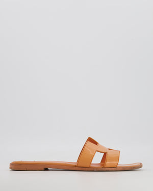 Hermès Oran Sandals in Orange Joey Patent Leather Size EU 39.5 RRP £640