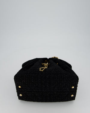 Chanel Black Tweed 25 Small Handbag with Gold Hardware