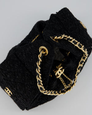 Chanel Black Tweed 25 Small Handbag with Gold Hardware