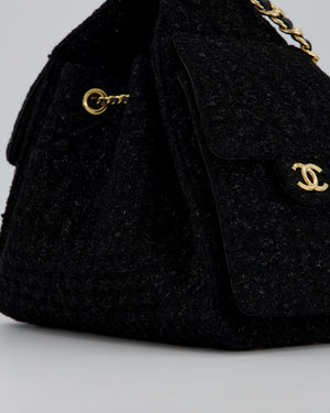 Chanel Black Tweed 25 Small Handbag with Gold Hardware
