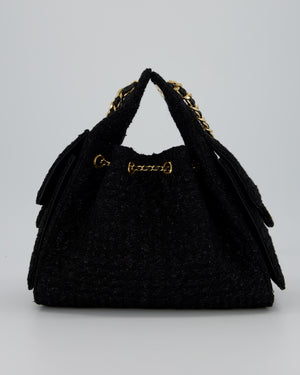 Chanel Black Tweed 25 Small Handbag with Gold Hardware