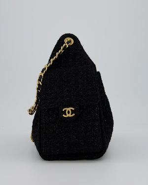 Chanel Black Tweed 25 Small Handbag with Gold Hardware