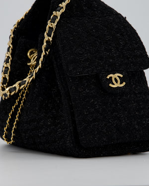 Chanel Black Tweed 25 Small Handbag with Gold Hardware