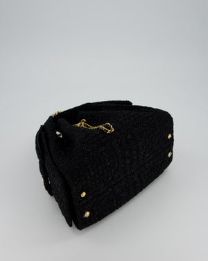 Chanel Black Tweed 25 Small Handbag with Gold Hardware