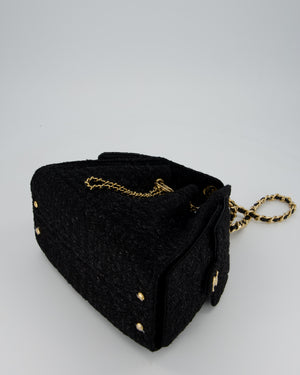 Chanel Black Tweed 25 Small Handbag with Gold Hardware