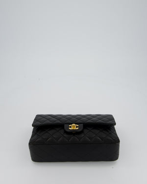 Chanel Black Medium Classic Double Flap Bag in Lambskin Leather with Gold Hardware