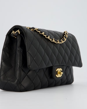 Chanel Black Medium Classic Double Flap Bag in Lambskin Leather with Gold Hardware