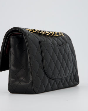 Chanel Black Medium Classic Double Flap Bag in Lambskin Leather with Gold Hardware