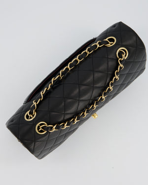 Chanel Black Medium Classic Double Flap Bag in Lambskin Leather with Gold Hardware