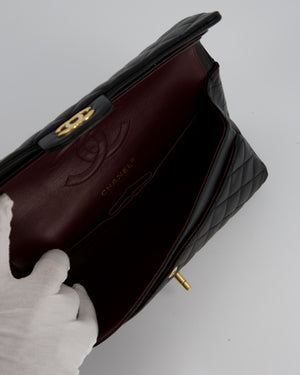 Chanel Black Medium Classic Double Flap Bag in Lambskin Leather with Gold Hardware