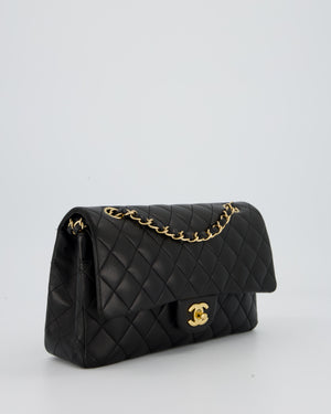 Chanel Black Medium Classic Double Flap Bag in Lambskin Leather with Gold Hardware