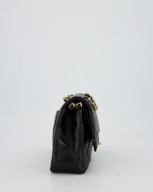 Chanel Black Medium Classic Double Flap Bag in Lambskin Leather with Gold Hardware