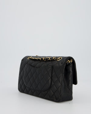 Chanel Black Medium Classic Double Flap Bag in Lambskin Leather with Gold Hardware