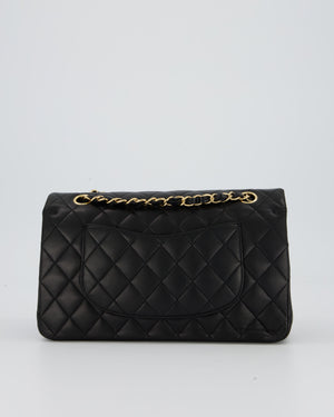 Chanel Black Medium Classic Double Flap Bag in Lambskin Leather with Gold Hardware