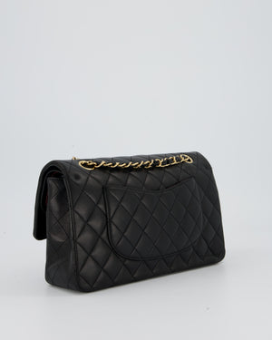Chanel Black Medium Classic Double Flap Bag in Lambskin Leather with Gold Hardware