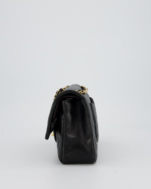 Chanel Black Medium Classic Double Flap Bag in Lambskin Leather with Gold Hardware