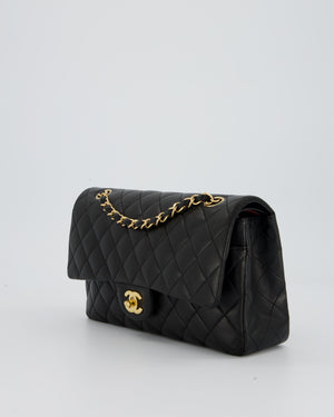 Chanel Black Medium Classic Double Flap Bag in Lambskin Leather with Gold Hardware
