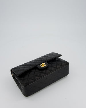 Chanel Black Medium Classic Double Flap Bag in Lambskin Leather with Gold Hardware