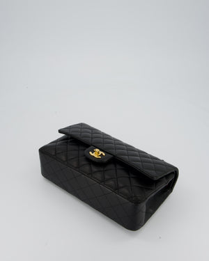 Chanel Black Medium Classic Double Flap Bag in Lambskin Leather with Gold Hardware