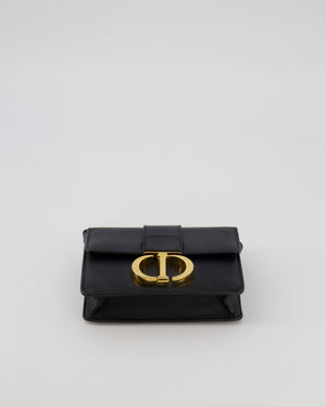 Christian Dior Black 30 Micro Montaigne Box Bag in Calfskin Leather with Gold Hardware