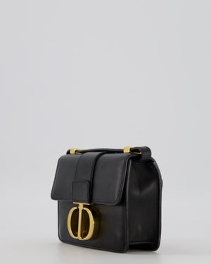 Christian Dior Black 30 Micro Montaigne Box Bag in Calfskin Leather with Gold Hardware