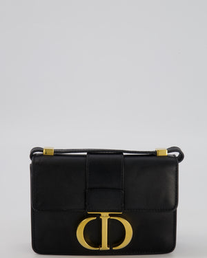 Christian Dior Black 30 Micro Montaigne Box Bag in Calfskin Leather with Gold Hardware