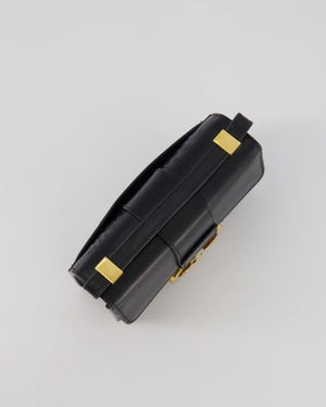 Christian Dior Black 30 Micro Montaigne Box Bag in Calfskin Leather with Gold Hardware
