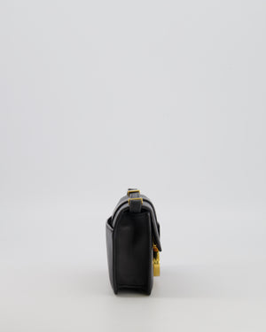 Christian Dior Black 30 Micro Montaigne Box Bag in Calfskin Leather with Gold Hardware