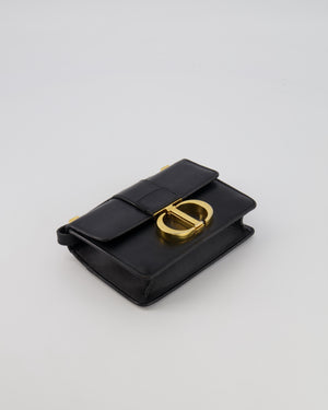 Christian Dior Black 30 Micro Montaigne Box Bag in Calfskin Leather with Gold Hardware
